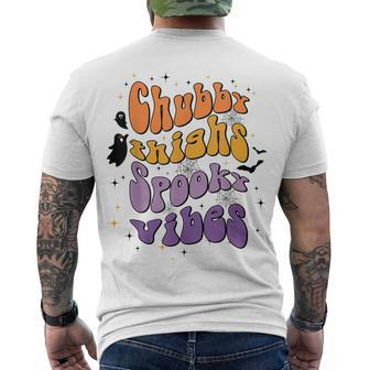 Chubby Thighs And Spooky Vibes Happy Halloween Men's T-shirt Back Print - Seseable