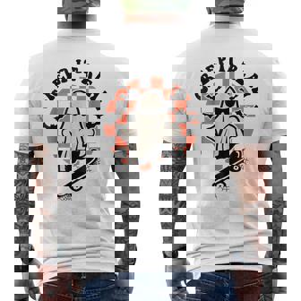 Creep It Real Spooky Season Halloween Ghost Skateboarding Men's T-shirt Back Print - Thegiftio UK