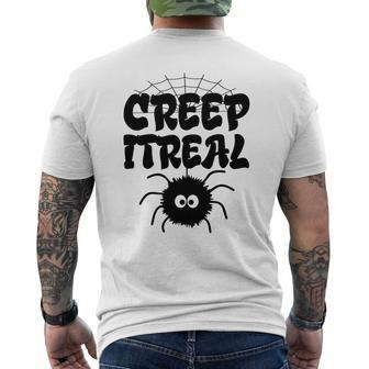 Cute Creep It Real Spider Halloween Present Men's T-shirt Back Print - Seseable