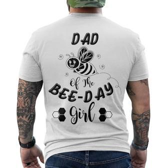 Dad Of The Bee Day Girl Birthday Men's T-shirt Back Print - Seseable