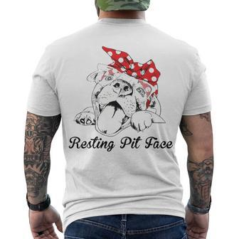 Dog Pitbull Resting Pit Face For Dogs Men's T-shirt Back Print - Thegiftio UK