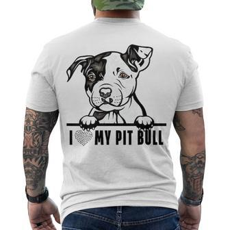 Dogs 365 Pit Bull Dog I Love My Pet Cute Pitbull Men's T-shirt Back Print - Thegiftio UK