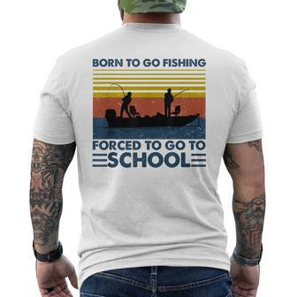 Fishing Bass Fish Fisherman Born To Go Fishing Men's T-shirt Back Print - Thegiftio UK