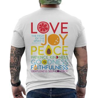 Fruit Of The Spirit Galatians Men's Crewneck Short Sleeve Back Print T-shirt - Monsterry UK