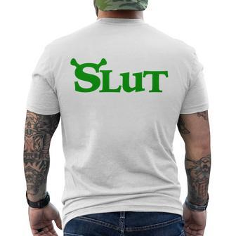 Funny Slut Parody Tshirt Men's Crewneck Short Sleeve Back Print T-shirt - Monsterry AU