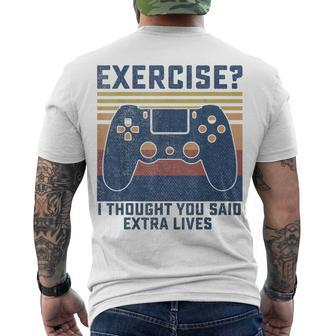 Gamer Merch Boys Video Game Controller Extra Lives Men's T-shirt Back Print - Thegiftio UK