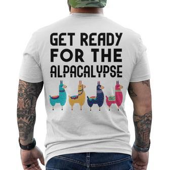 Get Ready For The Alpacalypse V2 Men's Crewneck Short Sleeve Back Print T-shirt - Seseable