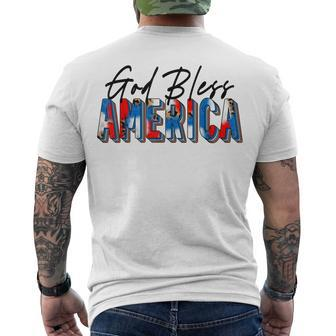 God Bless America Tie Dye Leopard Christian 4Th Of July Men's T-shirt Back Print - Seseable