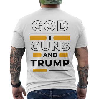 God Guns And Trump Tshirt Men's Crewneck Short Sleeve Back Print T-shirt - Monsterry