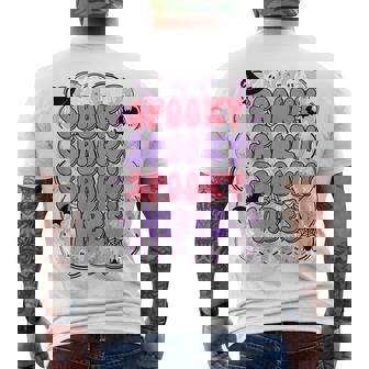 Groovy Spooky Season Spooky Vibes Hippie Halloween Costume Men's T-shirt Back Print - Thegiftio