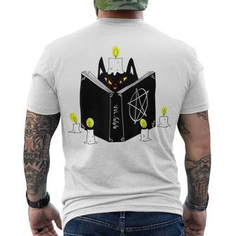 Halloween Witch Kitty Black Magic Cat Graphic Men's T-shirt Back Print - Seseable