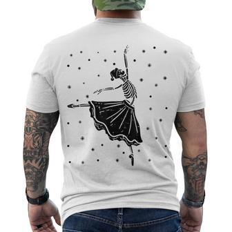 Happy Halloween Dancing Ballet Skeleton Ballerina Men's T-shirt Back Print - Seseable