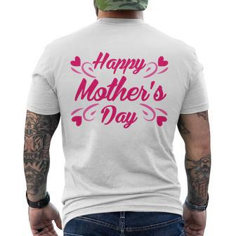 Happy Mothers Day Hearts Gift Men's Crewneck Short Sleeve Back Print T-shirt - Monsterry