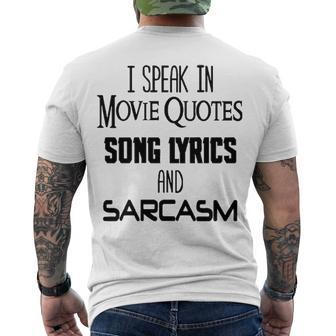 I Speak In Movie Quotes V3 Men's Crewneck Short Sleeve Back Print T-shirt - Seseable