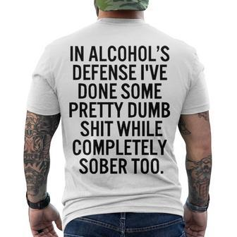 In Alcohols Defense Men's Crewneck Short Sleeve Back Print T-shirt - Seseable