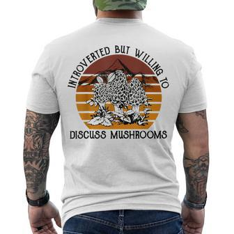 Introverted But Willing To Discuss Mushrooms Halloween Men's T-shirt Back Print - Seseable