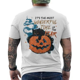 Its The Most Wonderful Time Of The Year Black Cat Halloween Men's T-shirt Back Print - Thegiftio UK