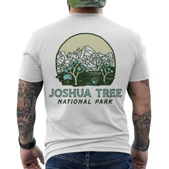Joshua Tree National Park Vintage Mountains & Trees Sketch Men's T-shirt Back Print - Seseable