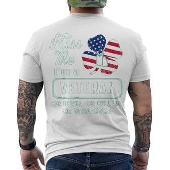 Kiss Me I Am A Veteran Men's Crewneck Short Sleeve Back Print T-shirt - Monsterry