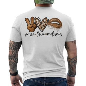 Lypo Peace Love Melanin Afro Black Brown Girls Pride Men's T-shirt Back Print - Thegiftio UK