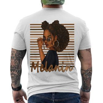 Melanin Queen Black Afro Melanin Pride Black Afro Dope Men's T-shirt Back Print - Thegiftio UK