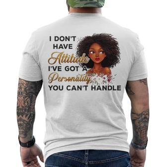Nyl5 Dont Have Attitude I Have Got A Personality Black Woman Men's T-shirt Back Print - Thegiftio UK