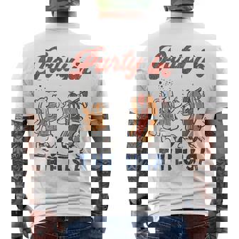 Party In The Usa Hot Dog Love Usa Fourth Of July Men's T-shirt Back Print - Seseable