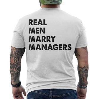 Real Marry Managers Manager Husband Men's T-shirt Back Print - Thegiftio UK
