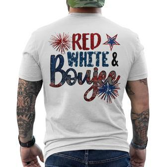 Red White And Boujee 4Th Of July Fourth Of July Vintage Men's T-shirt Back Print - Seseable