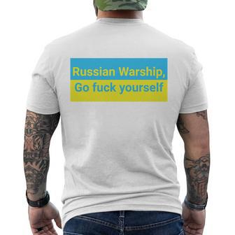 Russian Warship Go Fuck Yourself Shirt Russian Warship Go F Yourself Tshirt Men's Crewneck Short Sleeve Back Print T-shirt - Monsterry