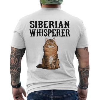 Siberian Whisperer Cat Lover Men's Back Print T-shirt | Mazezy