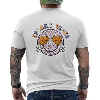 Smiley Face Thick Thights And Spooky Vibes Halloween Men's T-shirt Back Print - Seseable