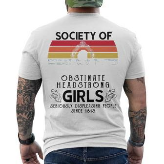 Society Of Obstinate Headstrong Girls Men's Crewneck Short Sleeve Back Print T-shirt - Seseable