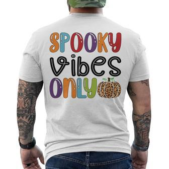 Spooky Vibes Only Colorful Halloween Men's T-shirt Back Print - Seseable