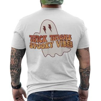 Thick Thighs Spooky Vibes Happy Halloween Spooky Men's T-shirt Back Print - Seseable