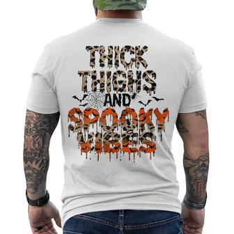 Thick Thighs And Spooky Vibes Leopard Halloween Nightmare Men's T-shirt Back Print - Seseable