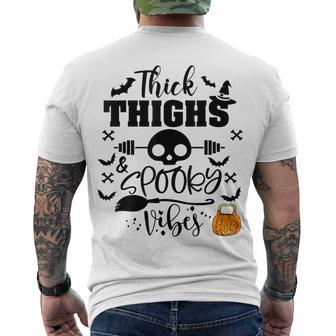 Thick Thighs And Spooky Vibes Trick Or Treat Halloween V2 Men's T-shirt Back Print - Seseable