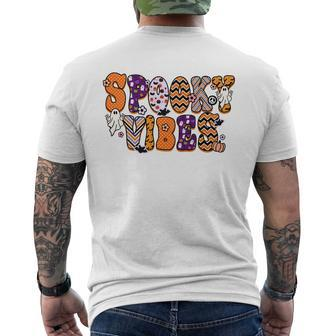 Thick Thights And Spooky Vibes Boo Colorful Halloween Men's T-shirt Back Print - Seseable