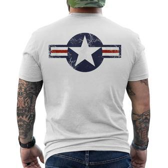 United States Military Roundel Aviation For Pilot Men's T-shirt Back Print - Seseable