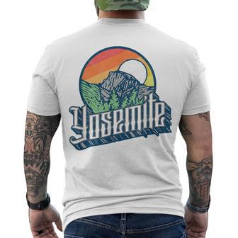 Vintage Yosemite National Park Half Dome Retro Graphic Men's T-shirt Back Print - Seseable