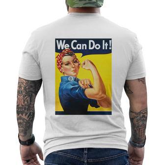 We Can Do It Rosie The Riveter Feminist Men's Crewneck Short Sleeve Back Print T-shirt - Monsterry