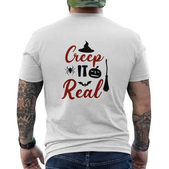 Witch Broom Creep It Real Halloween Men's T-shirt Back Print - Seseable