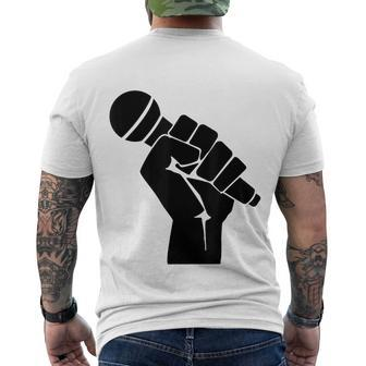 Mic Raise Old School Hip Hop Microphone Graphic Men's Crewneck Short Sleeve Back Print T-shirt - Monsterry AU