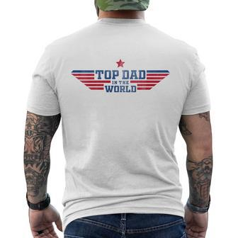 Top Dad Fathers Day Top Dad In The World Men's Crewneck Short Sleeve Back Print T-shirt - Monsterry CA