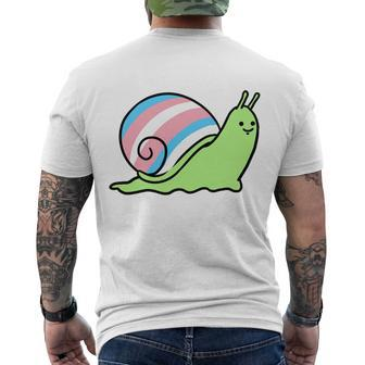 Trans Pride Snail Transgender Gift Men's Crewneck Short Sleeve Back Print T-shirt - Monsterry