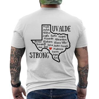 Uvalde Strong Remember The Victims Men's Crewneck Short Sleeve Back Print T-shirt - Monsterry DE