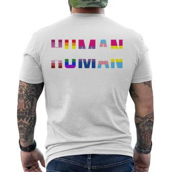 We Are All Human Lgbt Pride Men's Crewneck Short Sleeve Back Print T-shirt - Monsterry AU