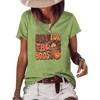 Here For The Boos Groovy Fall Women's Loose T-shirt - Seseable
