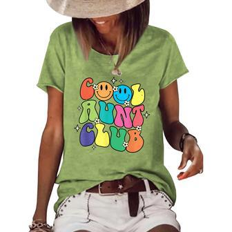 Cool Aunt Club Funny Smile Colorful Cool Aunt Club Aunties V2 Women's Short Sleeve Loose T-shirt - Thegiftio UK