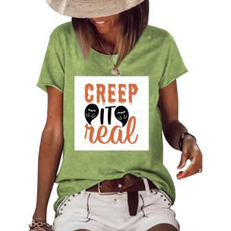 Creep It Real Halloween Boo Crew Women's Loose T-shirt - Seseable